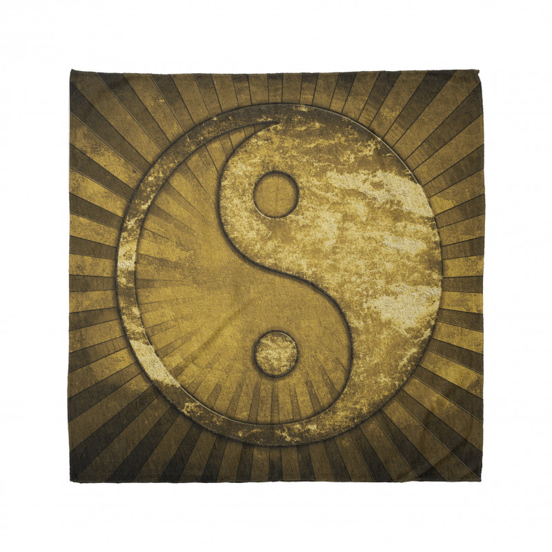 Semboller Bandana Kahverengi Yin Yang