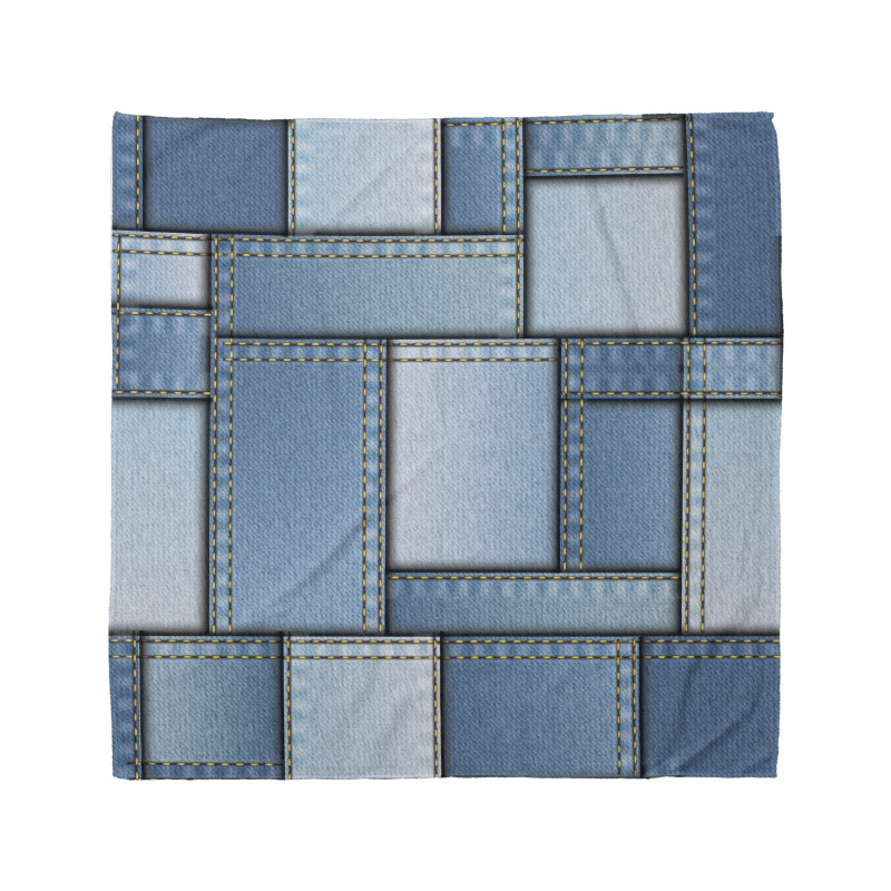 Denim Patchwork Pattern Bandana