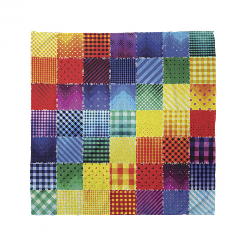 Rainbow Retro Patchwork Bandana