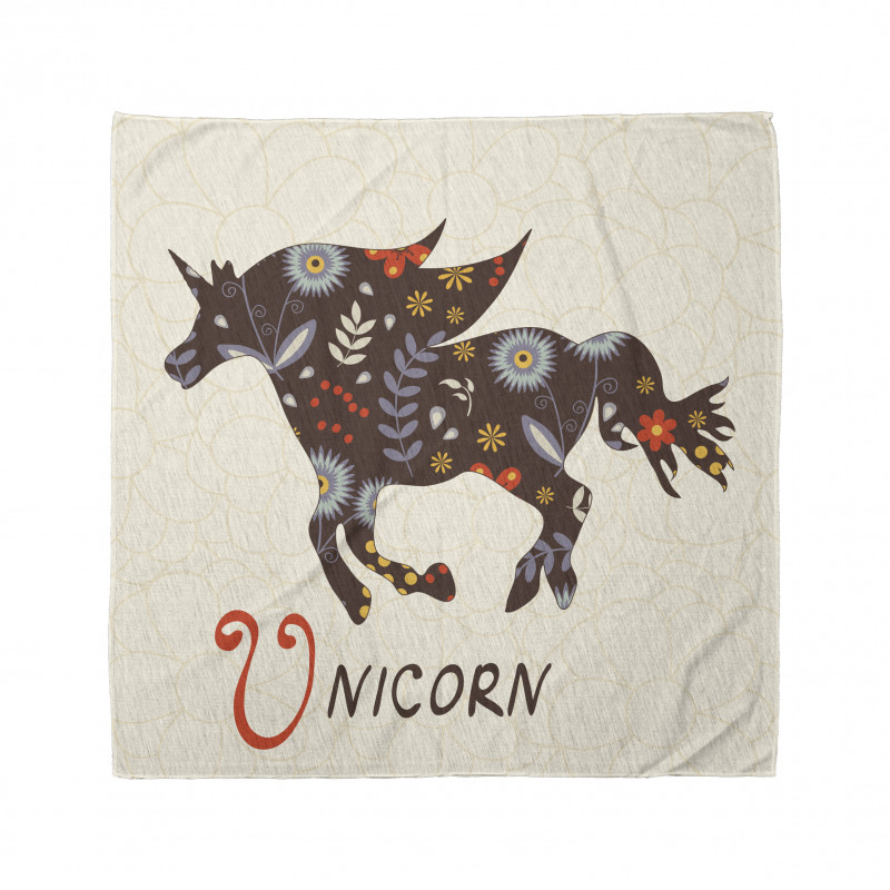 Hayvan Deseni Bandana Çiçekli Unicorn Desenli