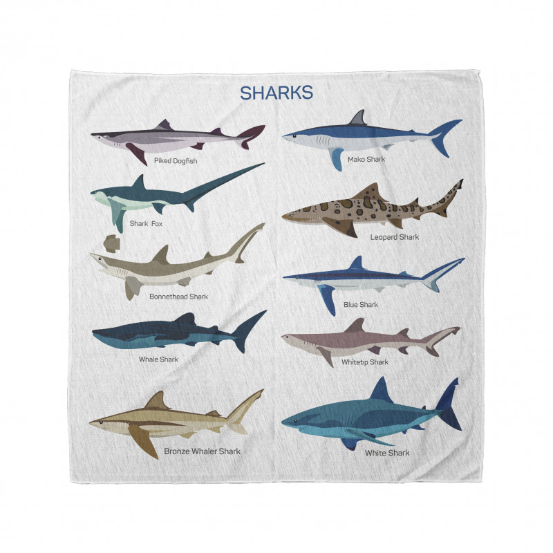 Cartoon Shark Types Wild Bandana