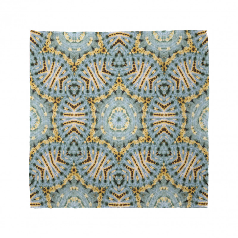 Geometrik Bandana Sarı Mavi Etnik Motif