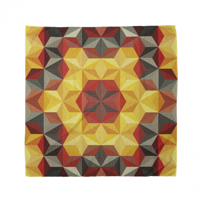 Benekli Bandana Geometrik Poligonal Desenli