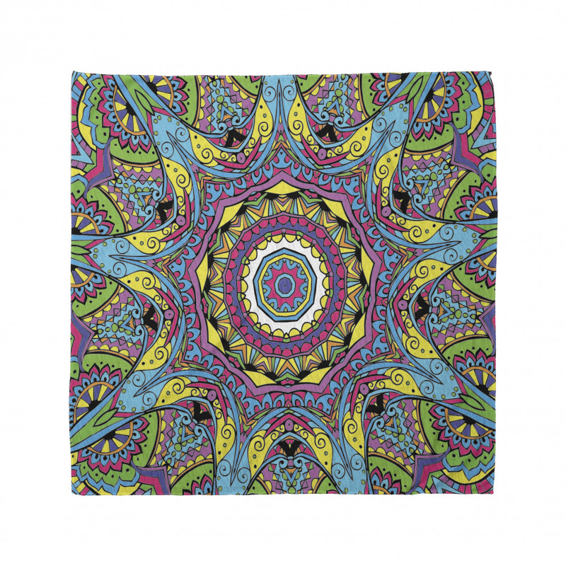 Mandala Bandana Çiçekli Renkli Desen