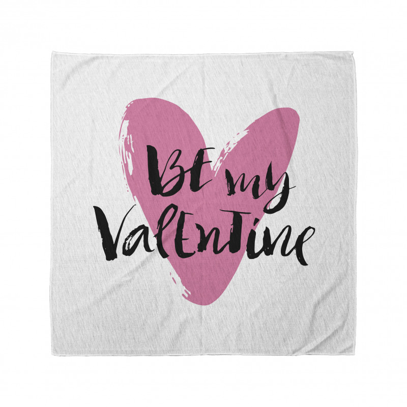 Aşk Bandana Be My Valentine Yazılı Pembe Kalp Desenli