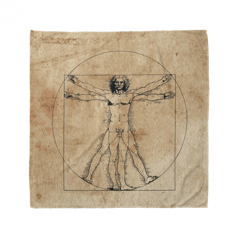 Geometrik Bandana Da Vinci İnsan Anatomi