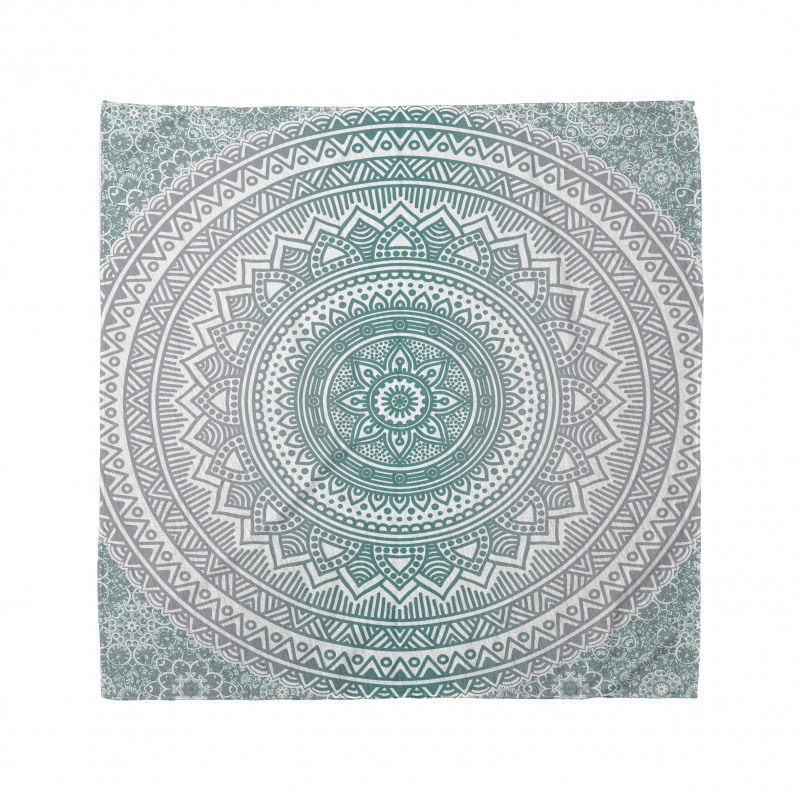 Mandala Bandana Gri Turkuaz Dairesel