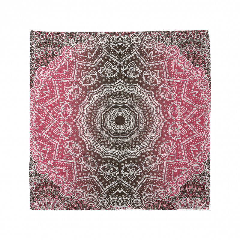 Mandala Bandana Dairesel Çiçekli Şal