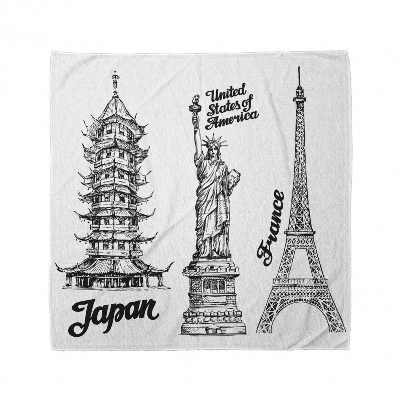 Japan Paris Building Bandana