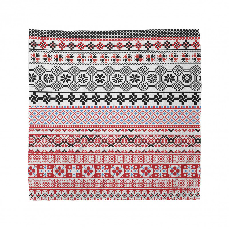 Etnik Bandana Kırmızı Siyah Kilim