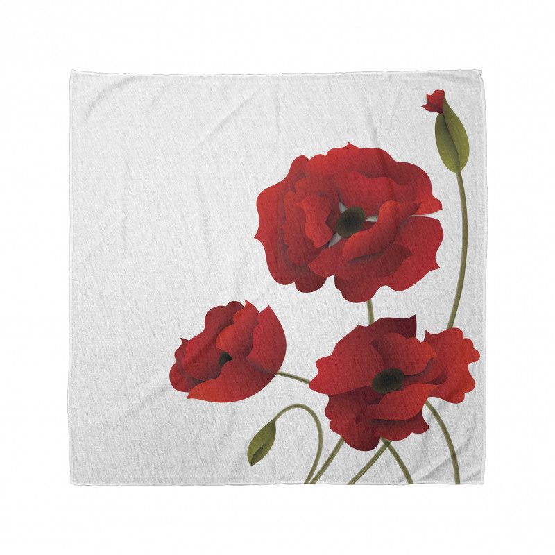 Poppy Flowers Pastoral Art Bandana