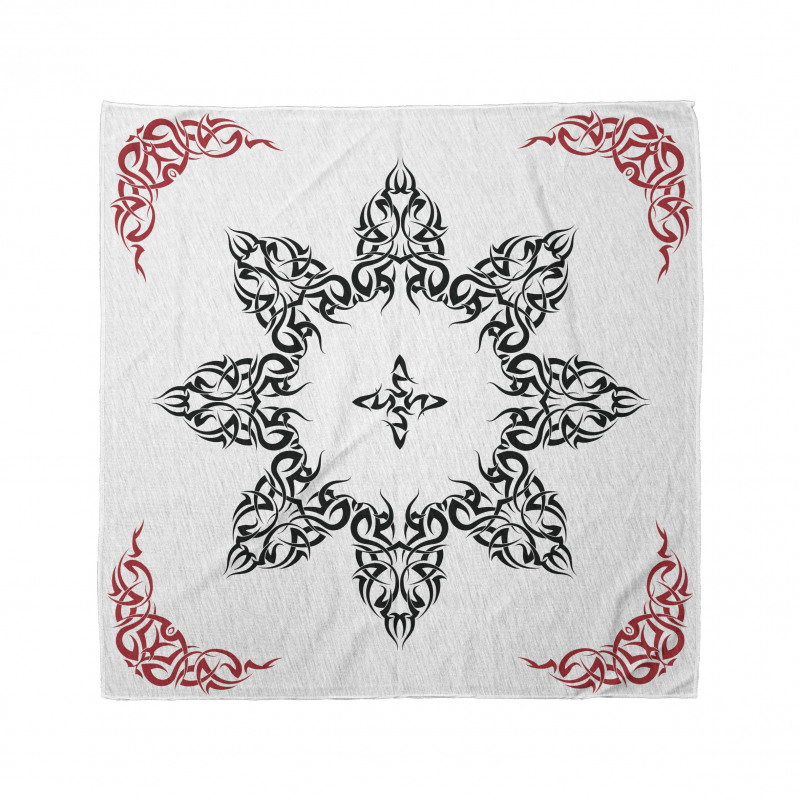 Soyut Bandana Tribal Çiçek Desenli