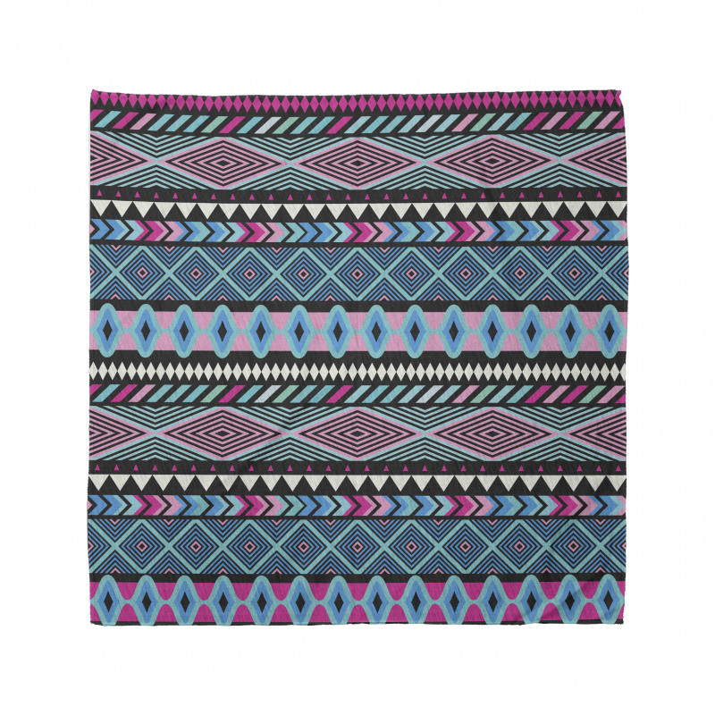 Geometrik Bandana Pembe Mavi Etnik Desen