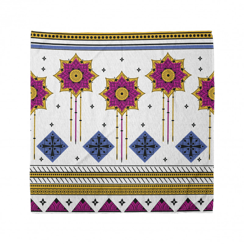 Geometrik Bandana Etnik Çiçek Desenli