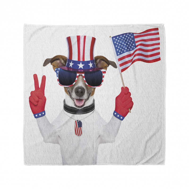 Amerika Bandana Mizahi Köpek Desenli