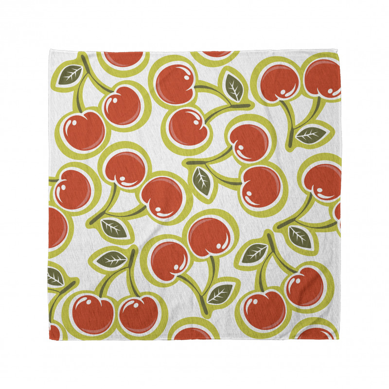 Cherry and Leaves Pattern Bandana