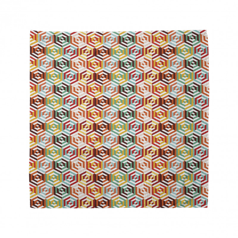 Geometrik Bandana 3D Retro Altıgen