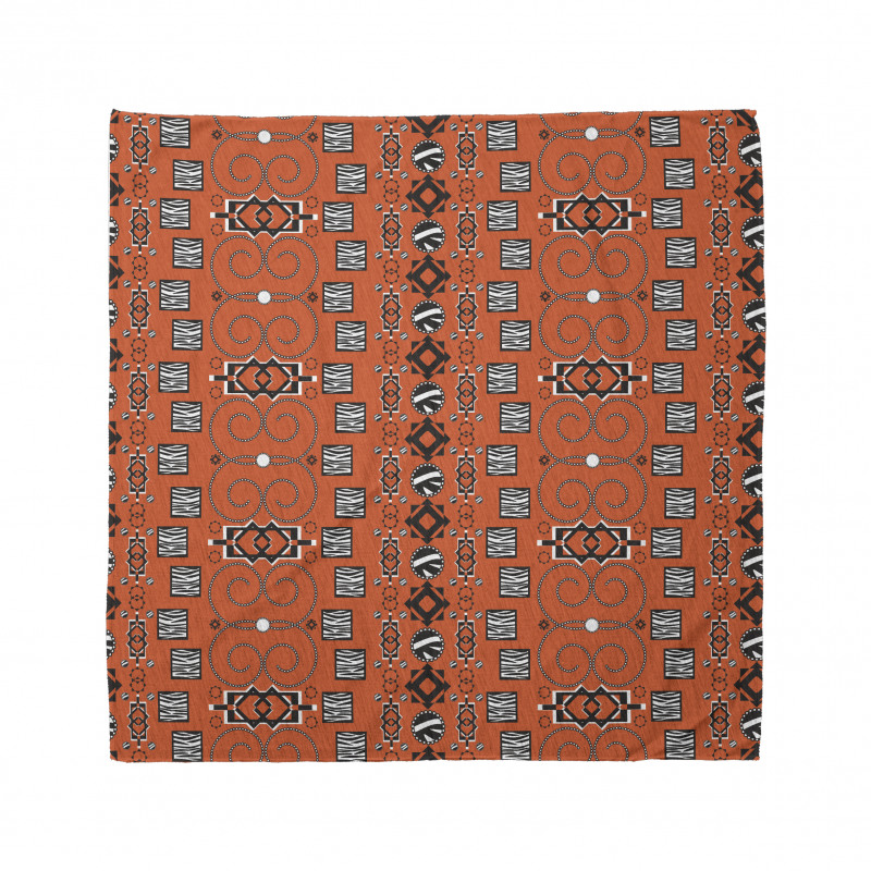 Soyut Bandana Turuncu Kilim Desenli