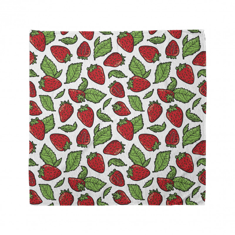 Juicy Strawberries Leaves Bandana