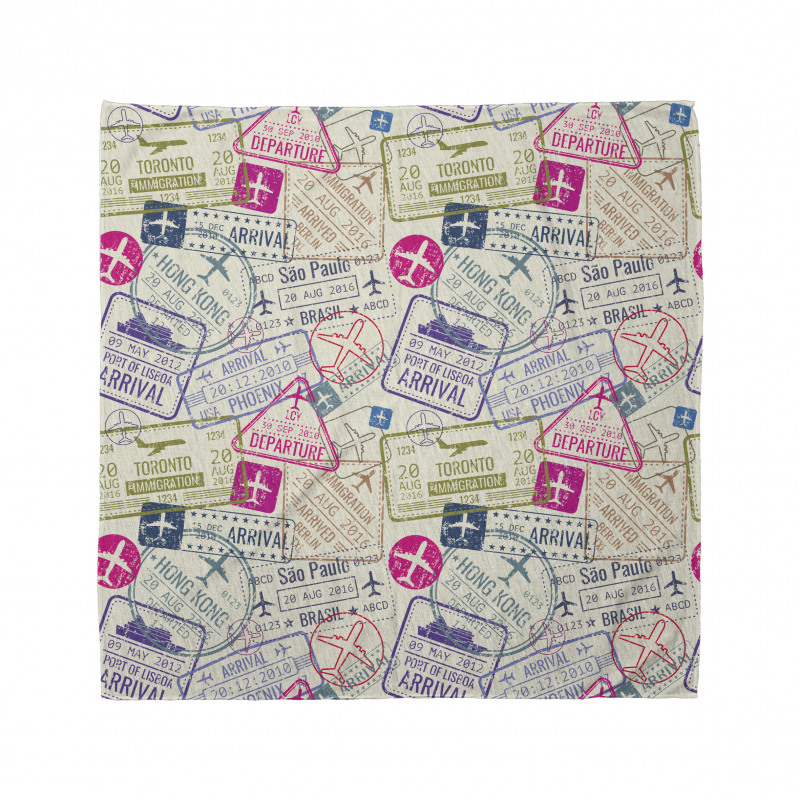 Passport Stamps Cities Bandana