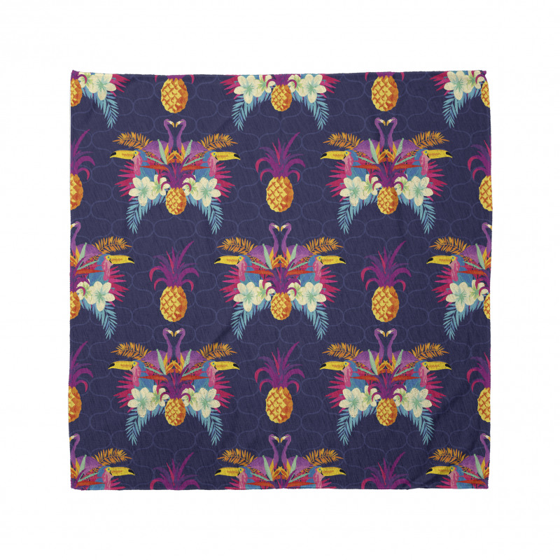 Vivid Flowers Pineapples Bandana