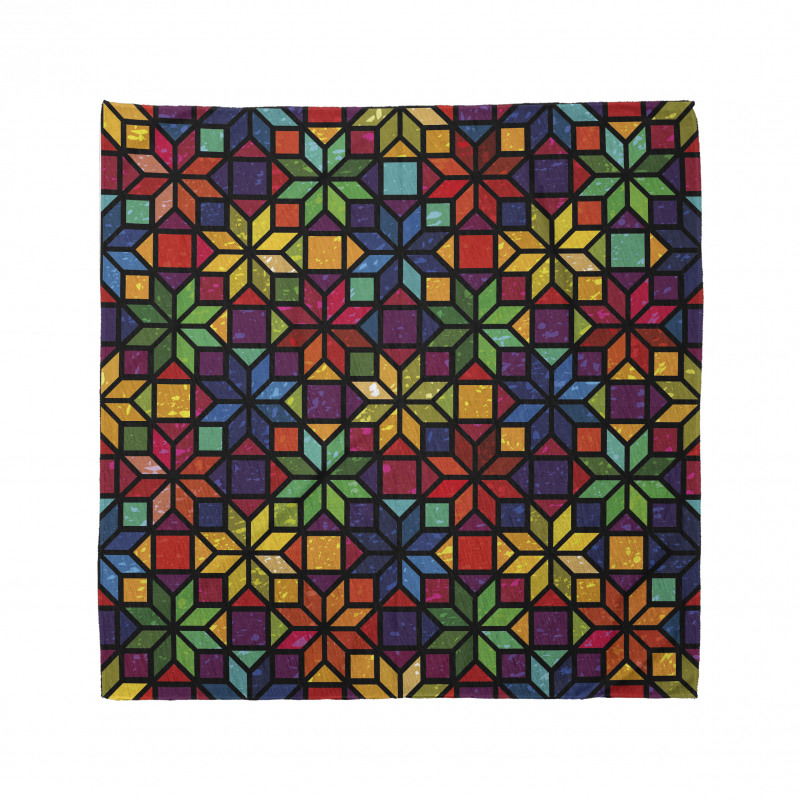 Geometrik Bandana Rengarenk Vitray Desenli