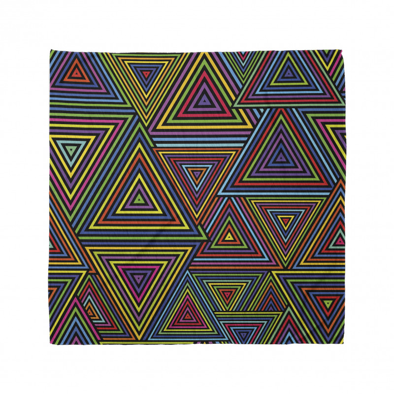 Geometrik Bandana İç İçe Üçgenler Desenli