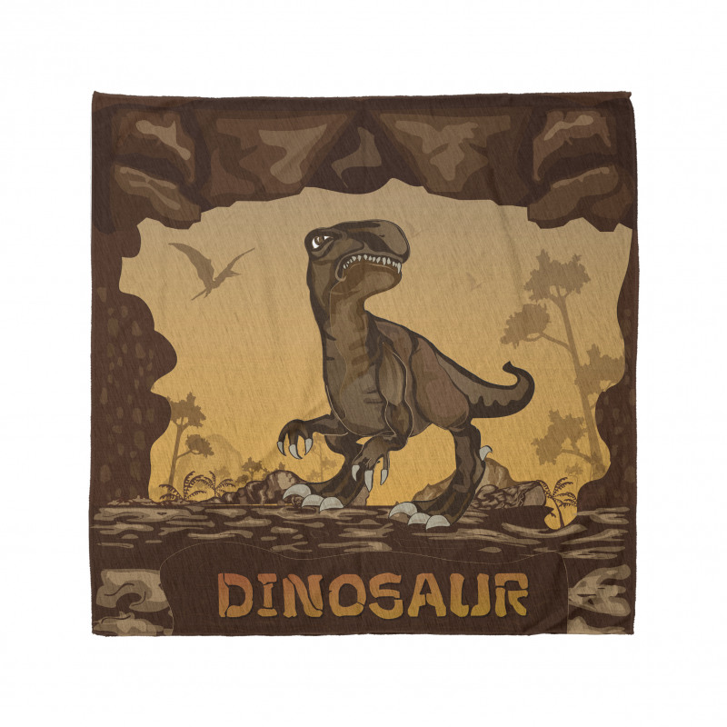 Antik Bandana Kahverengi Dinozor