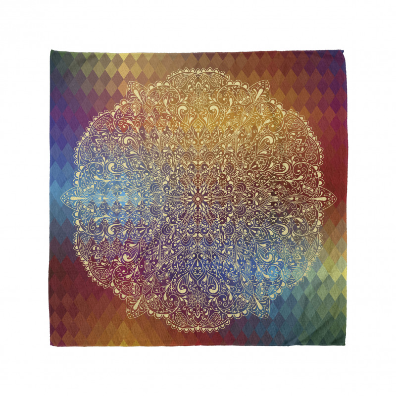 Mandala Bandana Sarı Nostaljik Çiçekli