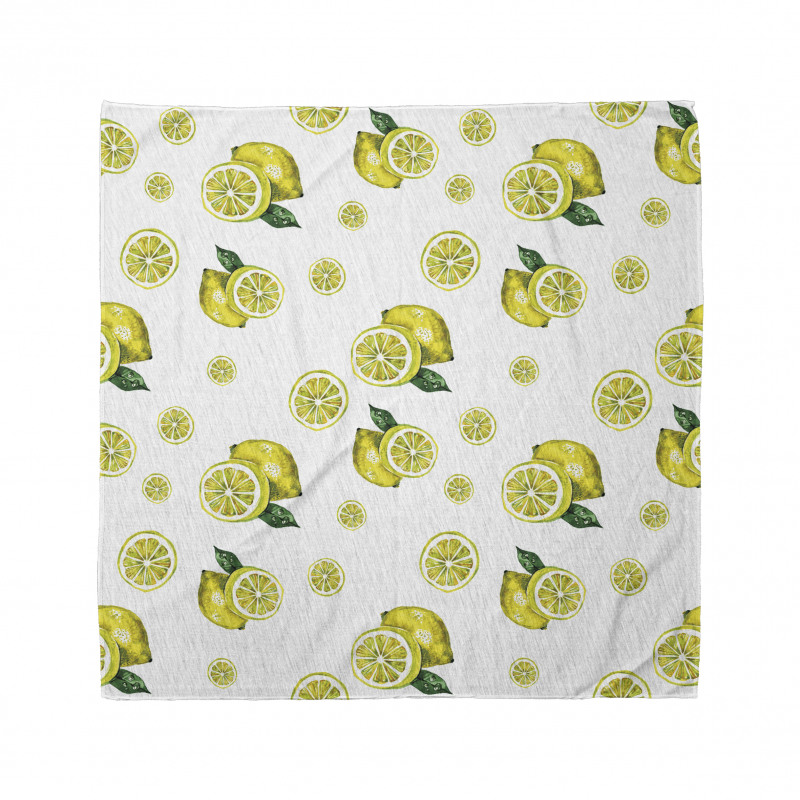 Meyveler Bandana Sarı Kesilmiş Limon