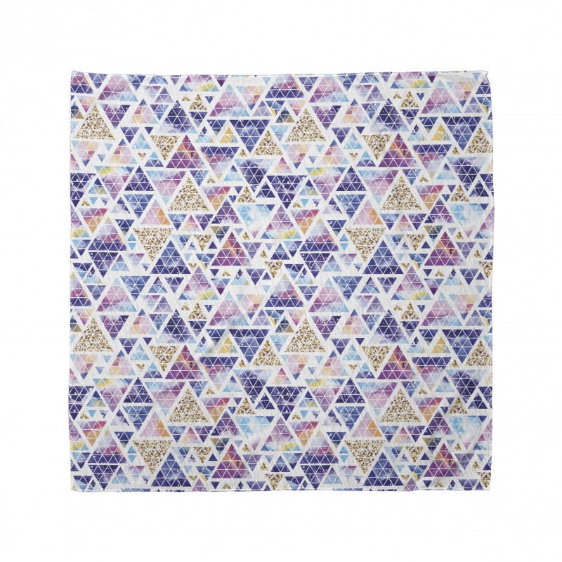 Geometrik Bandana Mor Üçgen Desenli Modern