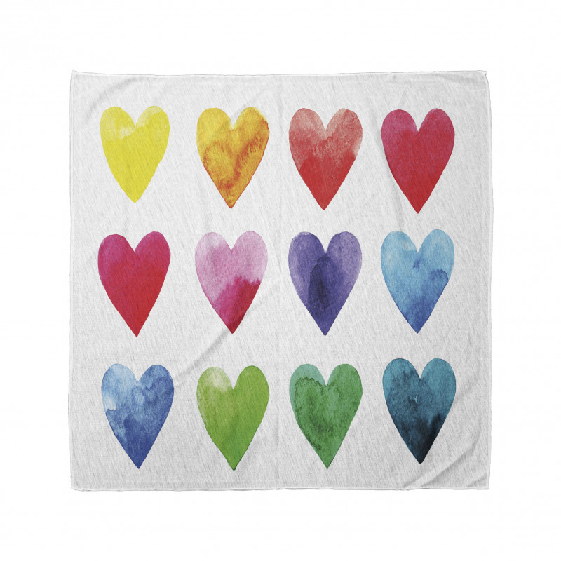 Rainbow Colors Hearts Bandana