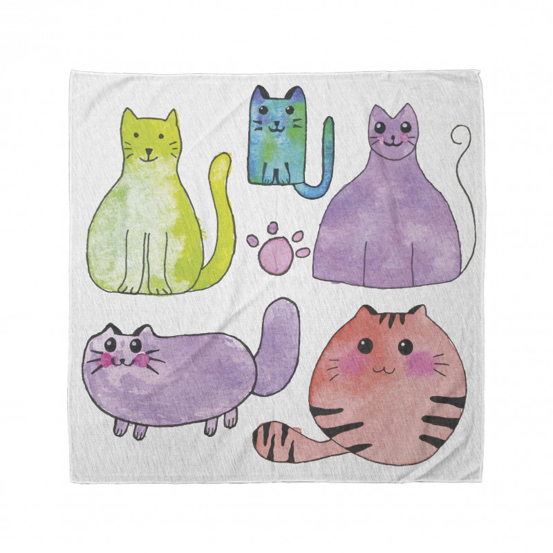 Cats in Watercolor Style Bandana