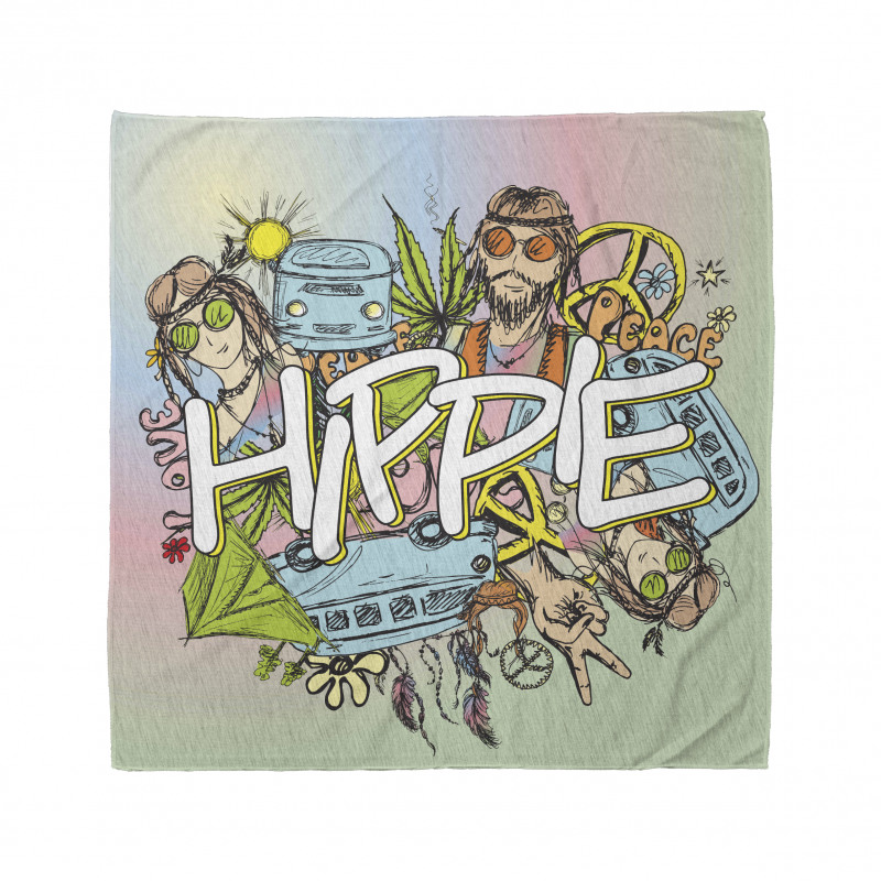 Retro Bandana Kadın ve Erkek Hippi