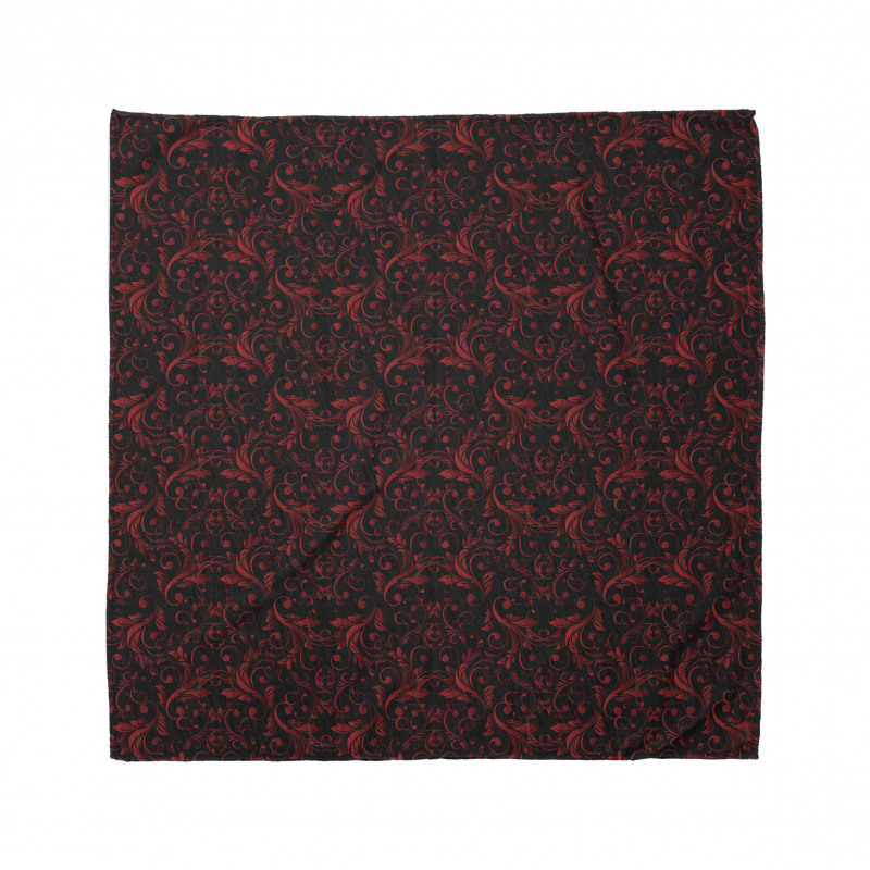 Geleneksel Bandana Bordo Siyah Damask