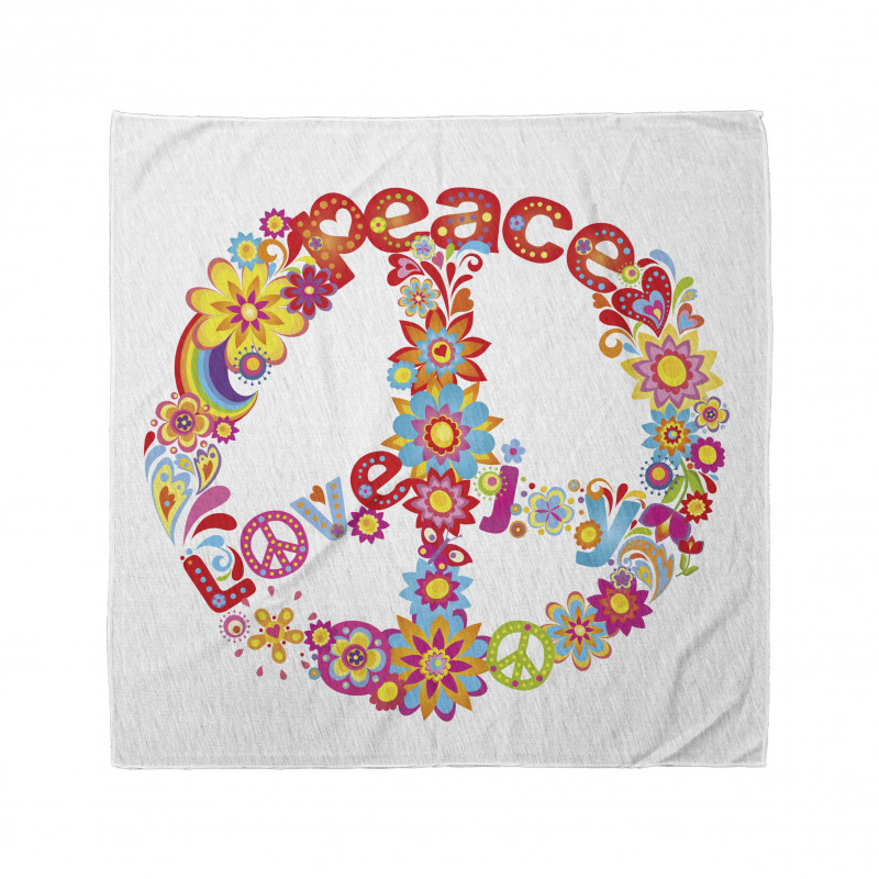 Peace Love Joy Flowers Bandana