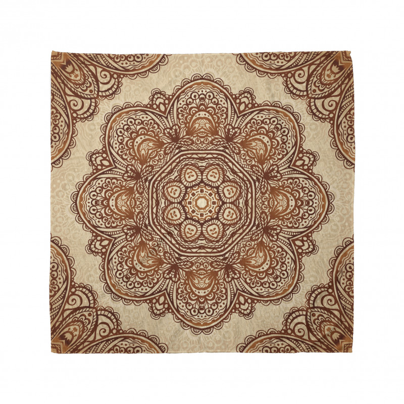 Boho Bandana Kahve Çiçek İşlemeli