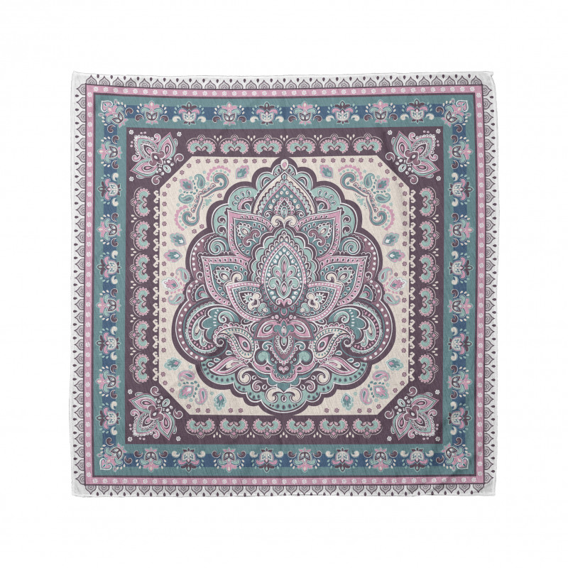 Boho Bandana Mavi Mor Çiçekli