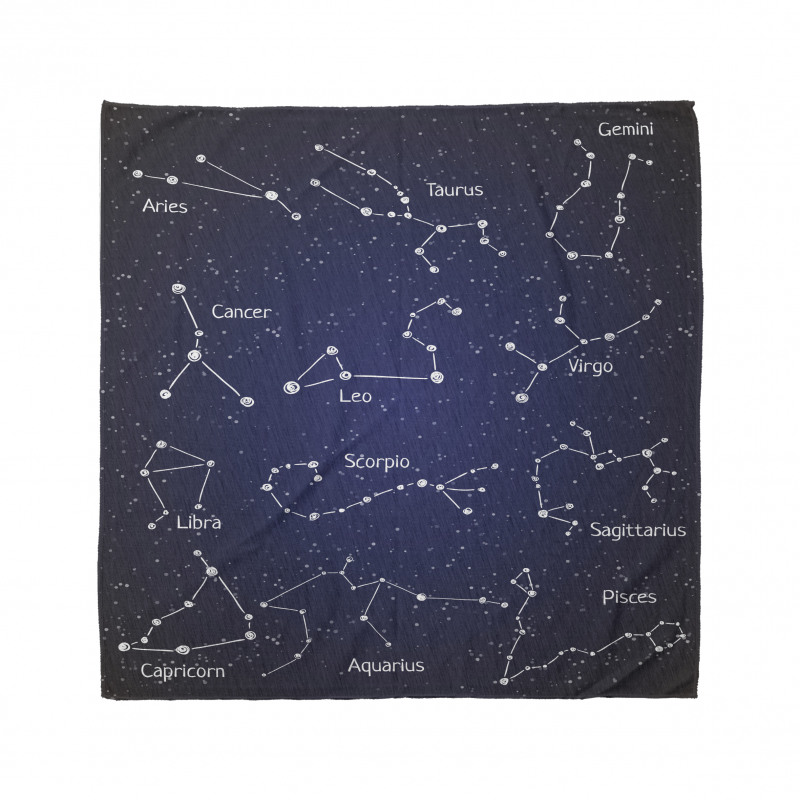 Astroloji Bandana Burç Yıldızları Desenli