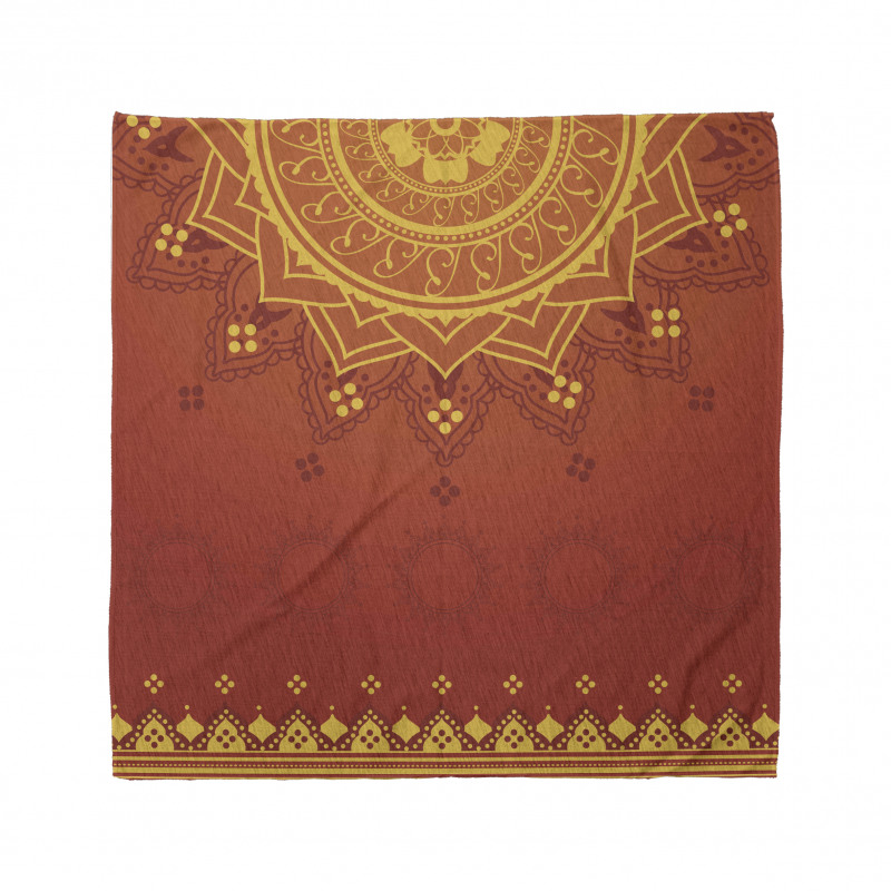 Etnik Bandana Sarı Kırmızı Mandala