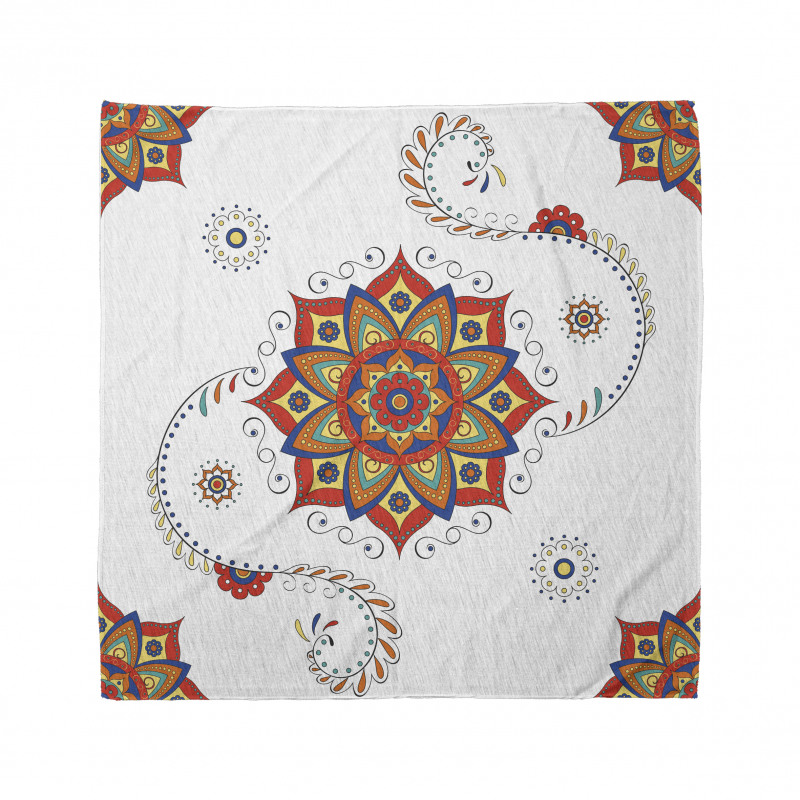 Etnik Bandana Kırmızı Mavi Mandala