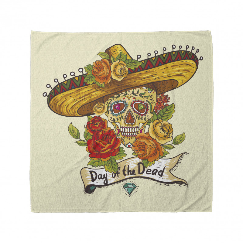 Skull in Sombrero Bandana