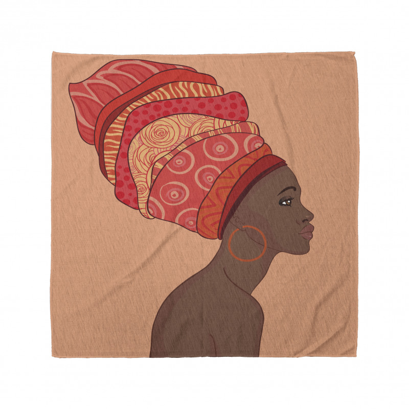 Etnik Bandana Pembe Türbanlı Afrikalı