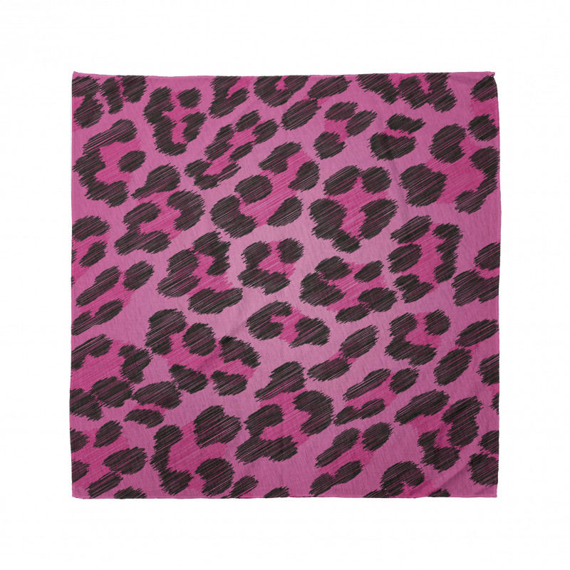 Benekli Bandana Mor Leopar Desenli