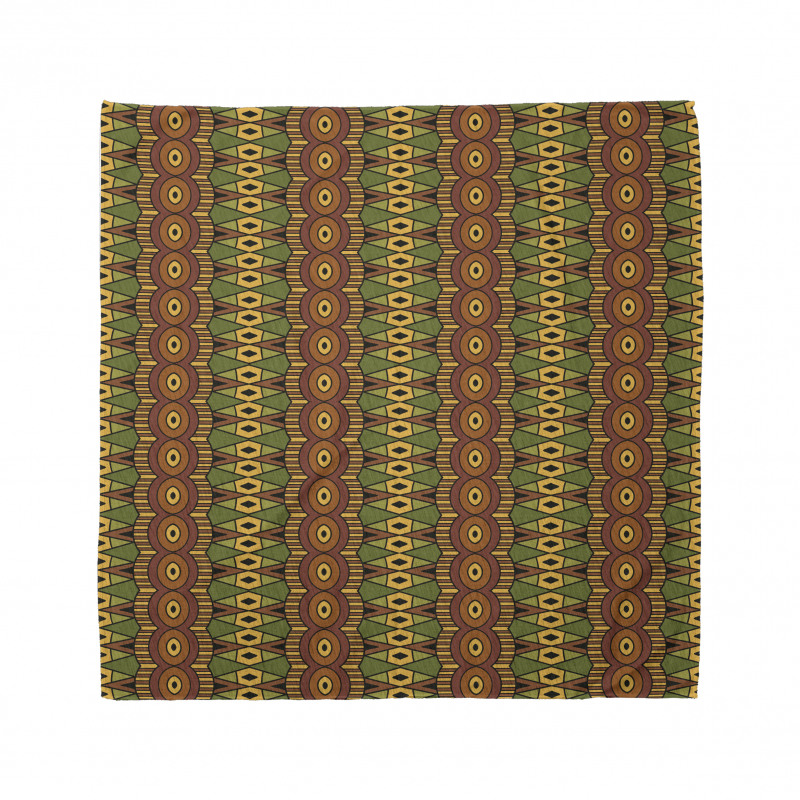 Soyut Bandana Geleneksel Renklerde Tribal Desenli Görsel