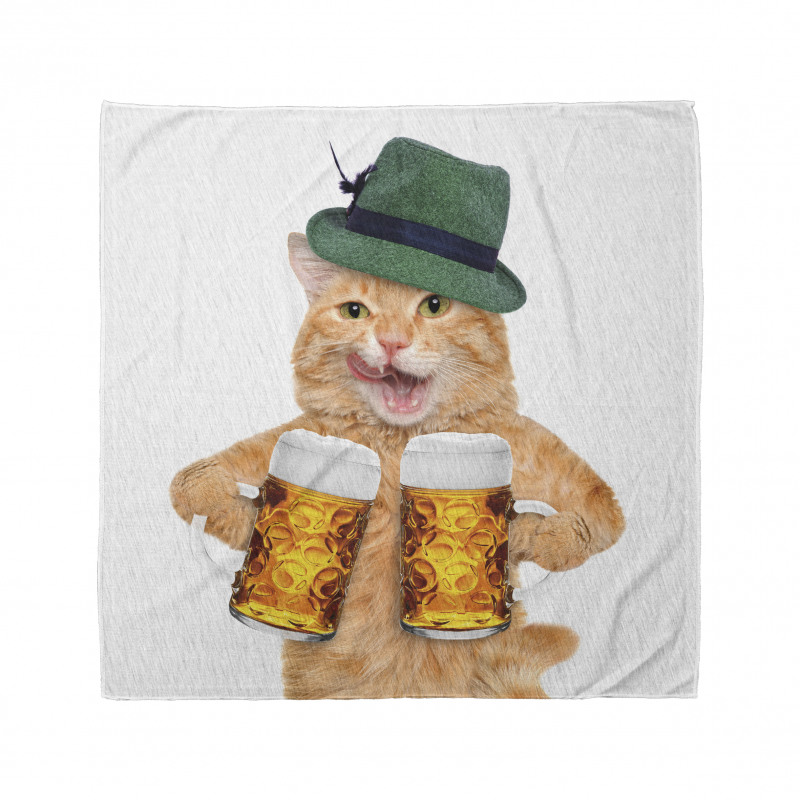 Cool Cat Hat Beer Mug Funny Bandana