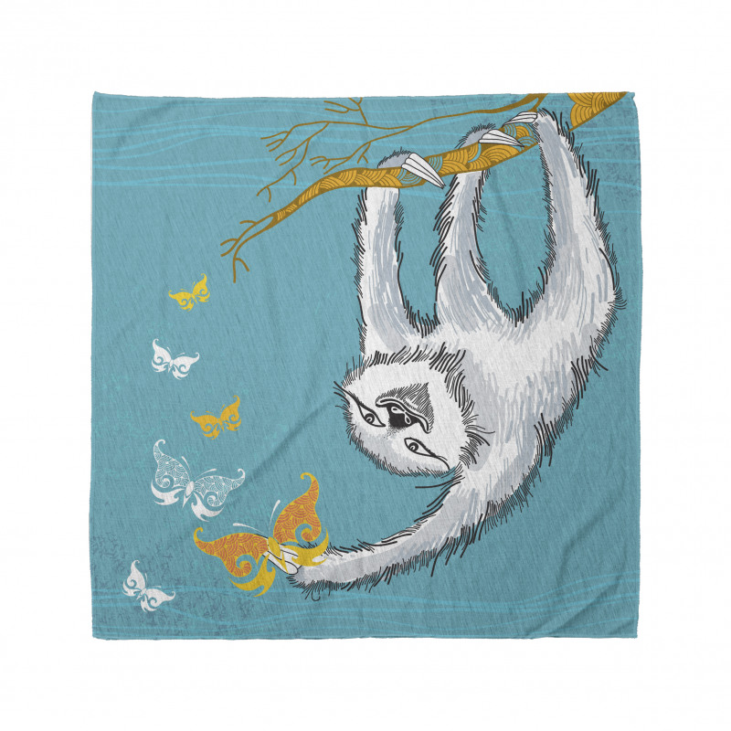 Sketchy Sloth Butterflies Bandana