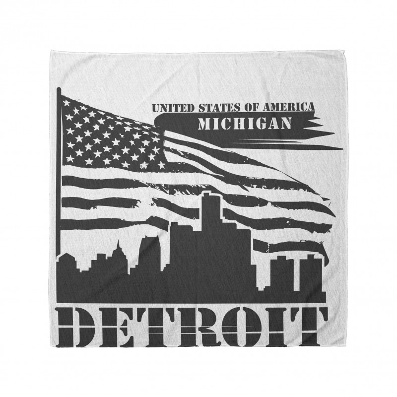 Ülkeler ve Şehirler Bandana Michigan Detroit Desenli