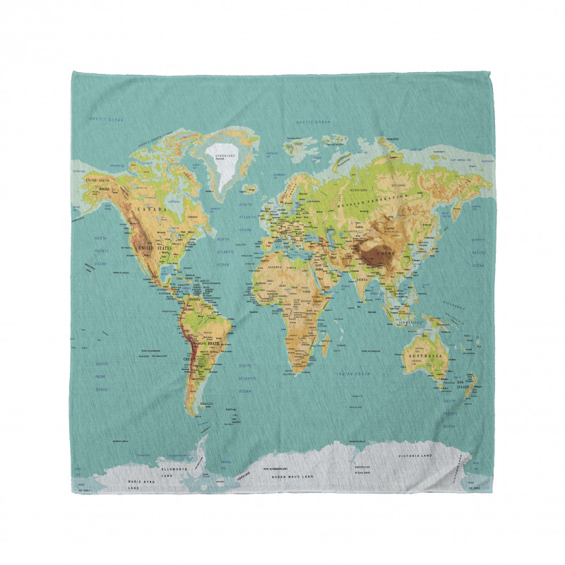 World Geography Continents Bandana