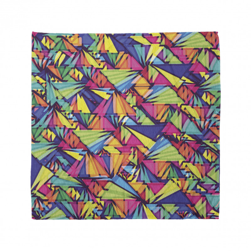 Geometrik Bandana Rengarenk Üçgenli Desen